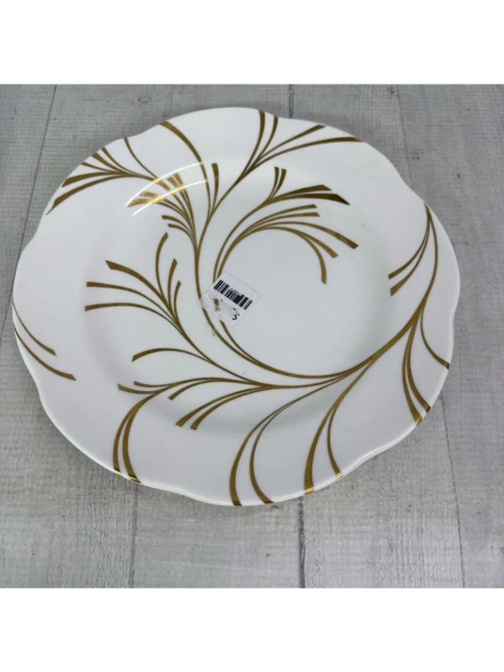 Spode COMLIMENT WHISPER England Gold Swirled Bone China Lunch Plates Set 4 NEW